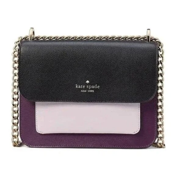 New Kate Spade Remi Grained Leather Flap Colorblock Crossbody Bag $349 - Picture 1 of 14
